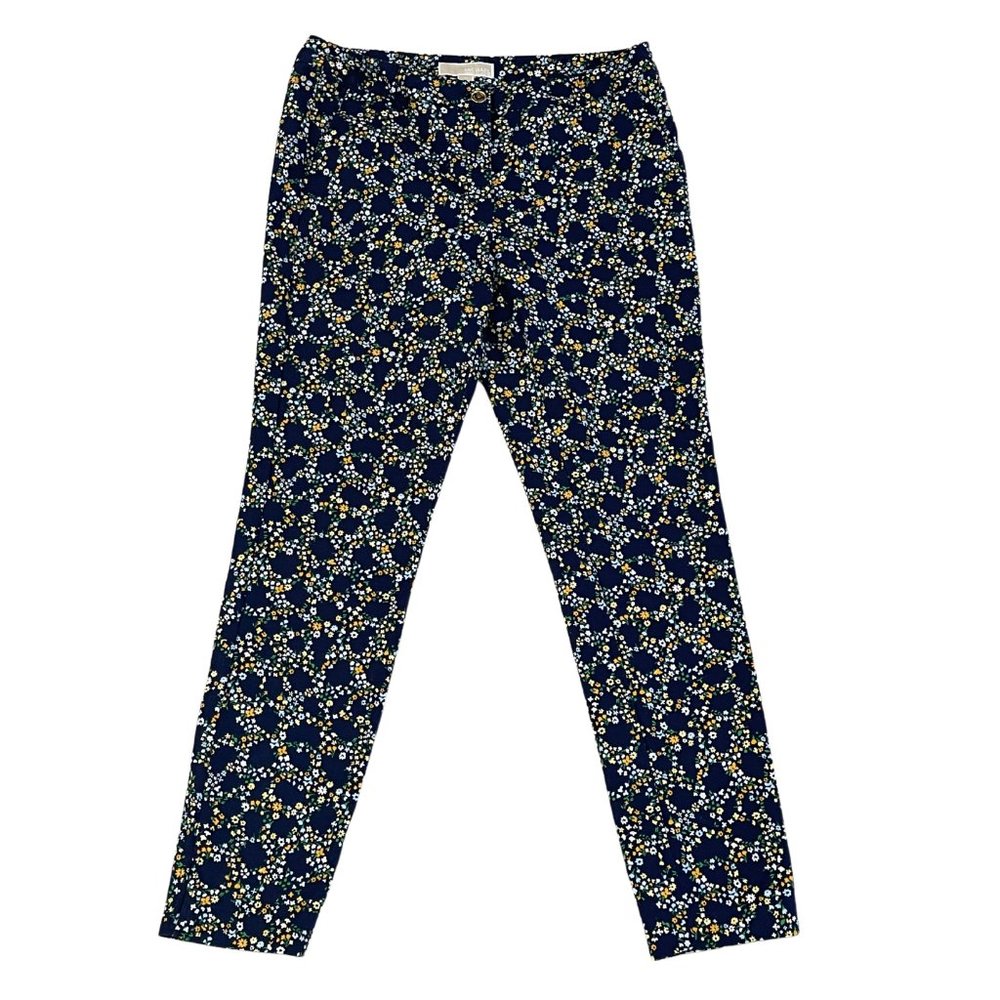 Michael Kors Miranda Pants Stretch Cropped Ankle Floral Navy size 6 Womens